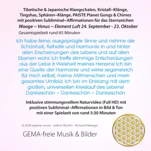 Sternzeichen Affirmationen ~ Waage